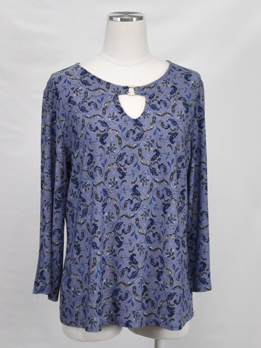 Nine West Blue Long Sleeve Top Size large